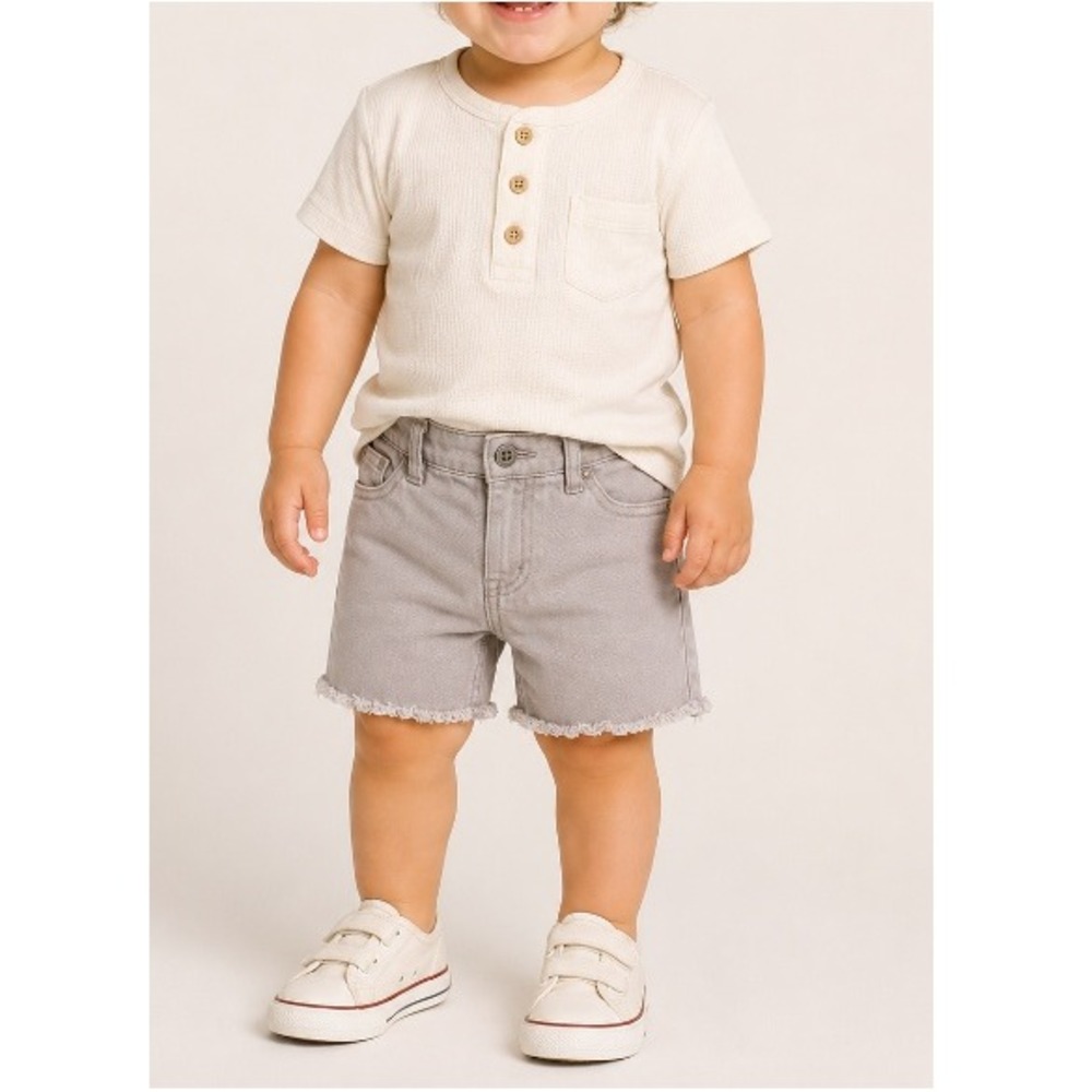 Polo Ralph Lauren Baby Gray Frayed Hem Denim Shorts Size 18M